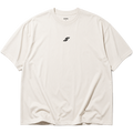 Front view of the SOVEN ASCENT oversized heavyweight cotton T-shirt in light from the ORIGIN collection featuring a minimalist front graphic.
